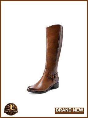 Women's Faux Leather Knee High Motorcycle Boots Low Chunky Heel